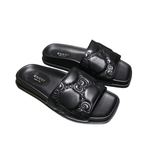 Gucci GG Matelassé Leather Slides Black