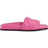 Gucci GG Matelassé Leather Slides Pink