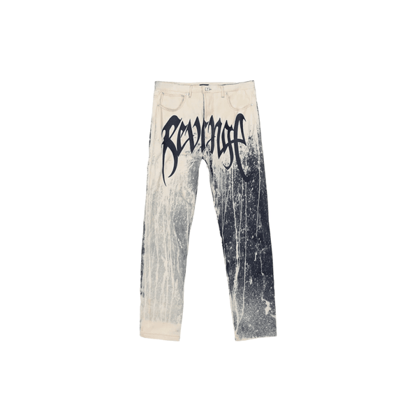 Revenge Hand-Bleached Denim Embroidered Jeans