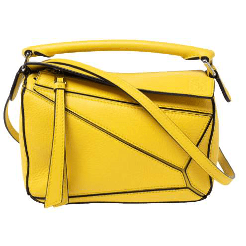 Loewe Yellow Leather Mini Puzzle Top Handle Bag