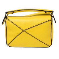 Loewe Yellow Leather Mini Puzzle Top Handle Bag